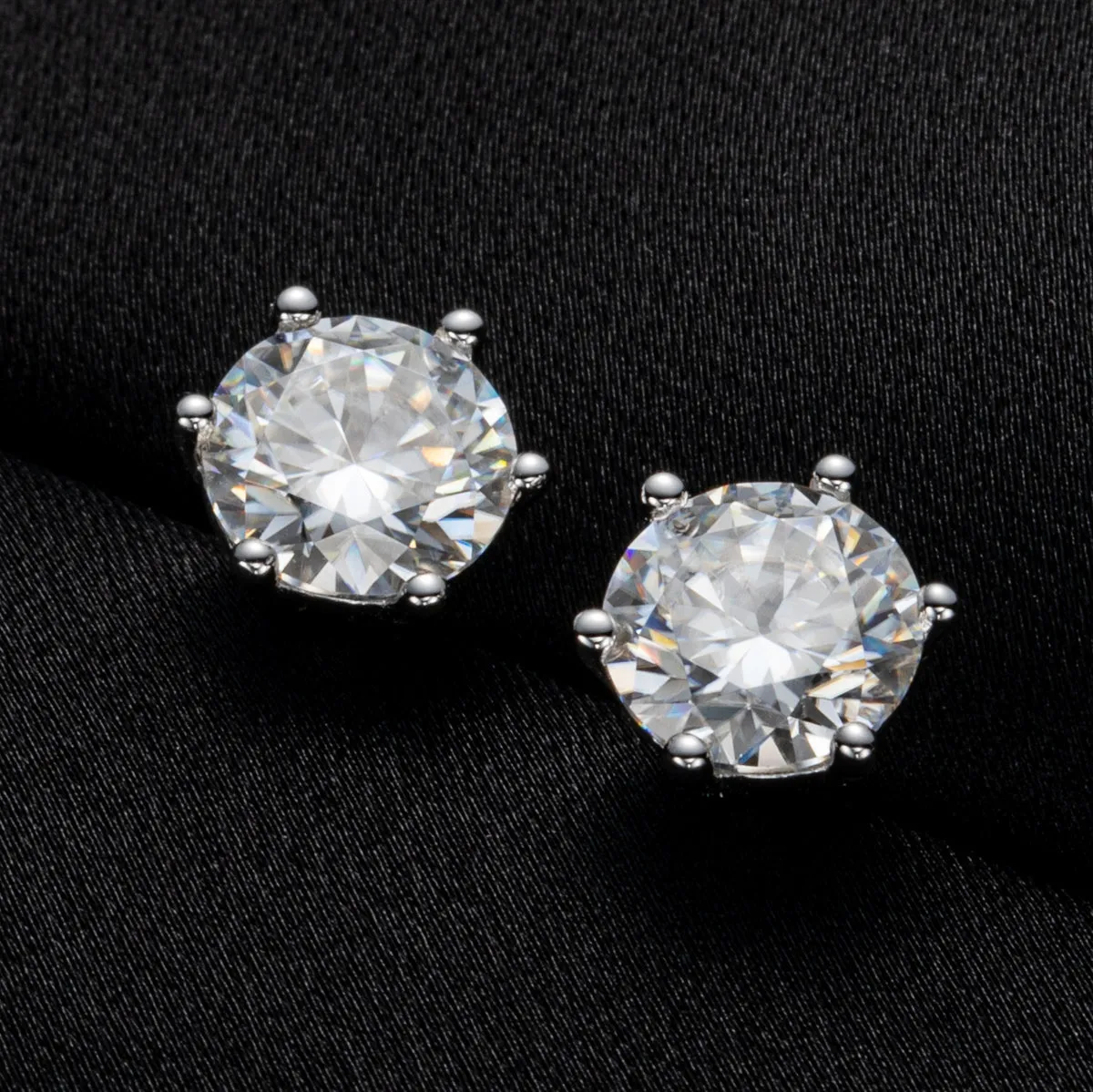 1.0CT/2.0CT/4.0CT D Color Moissanite Earrings 925 Sterling Silver Stud Earrings