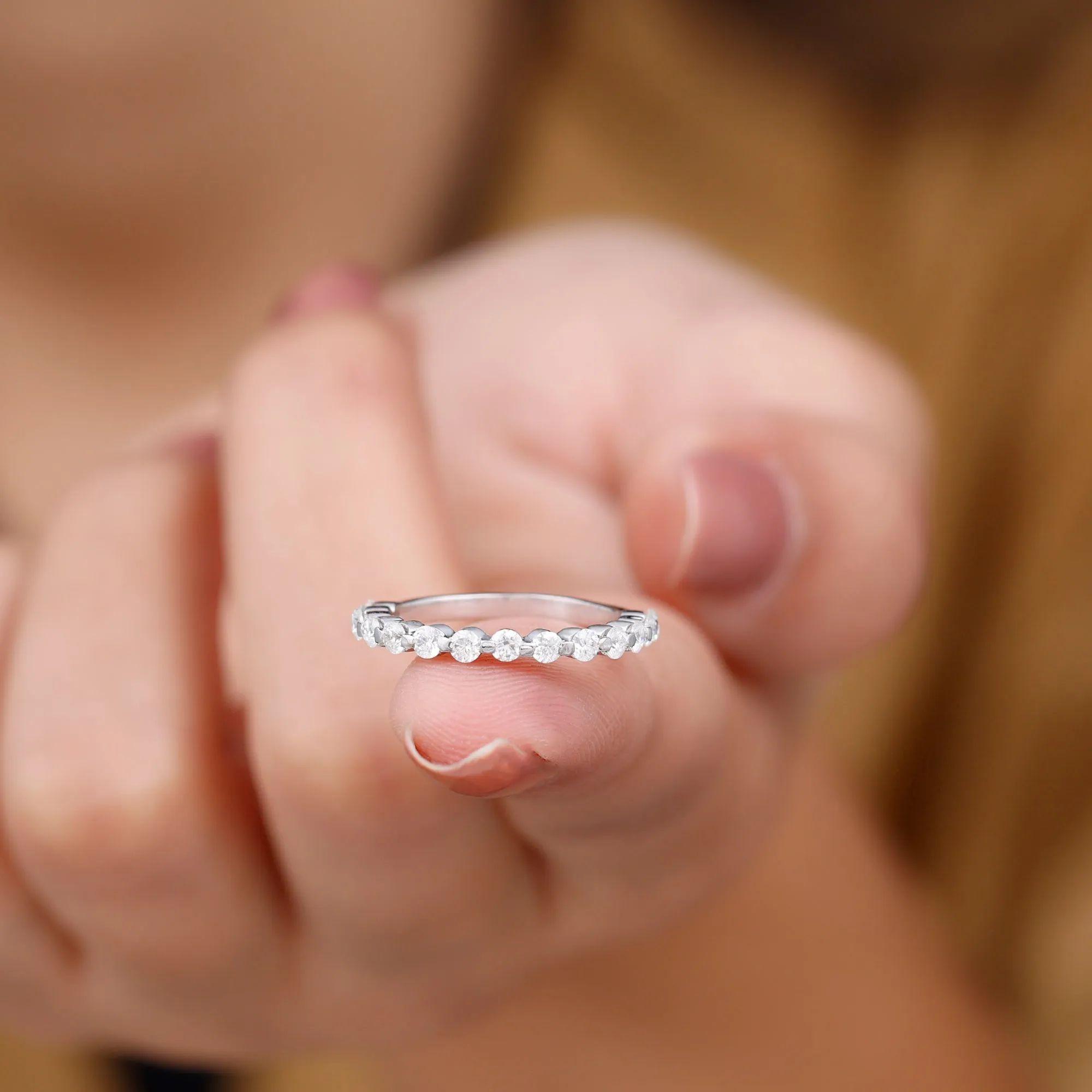 1/2 CT Moissanite Wedding Band