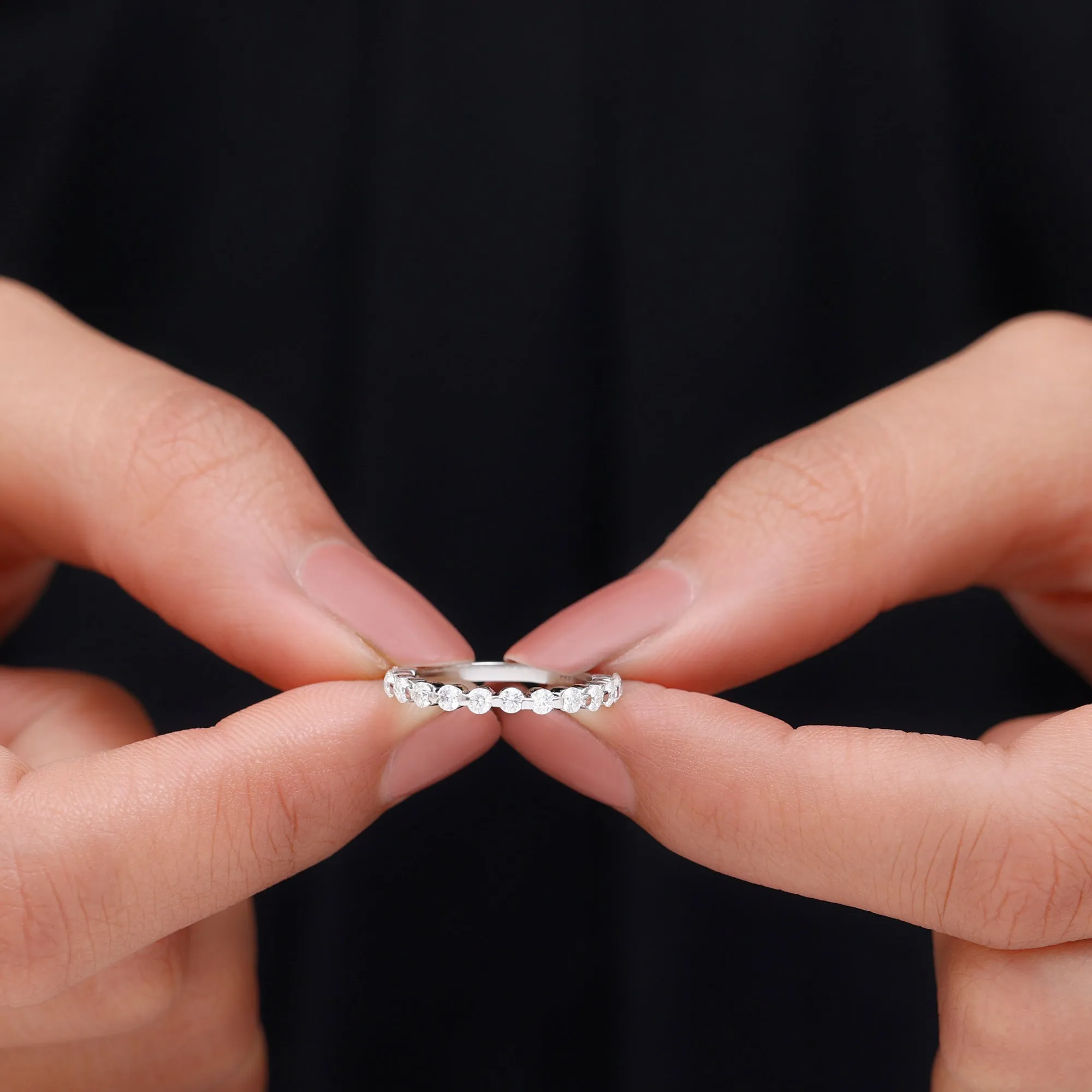 1/2 CT Moissanite Wedding Band