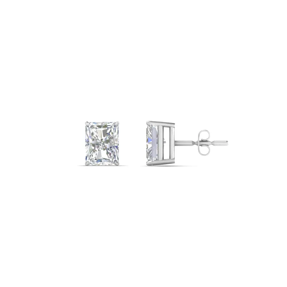 1/2 To 4 Carat Radiant Cut Lab Created Diamond Women Stud Earring 14K Gold