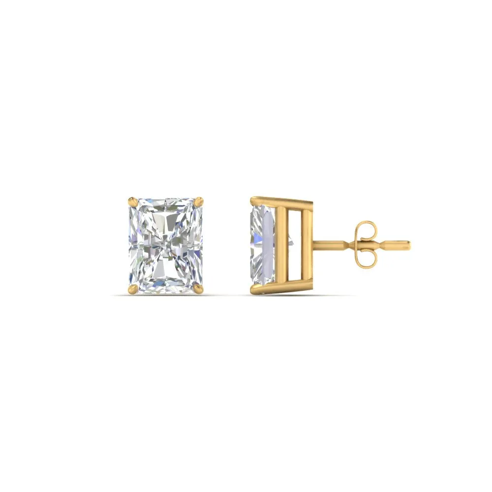 1/2 To 4 Carat Radiant Cut Lab Created Diamond Women Stud Earring 14K Gold