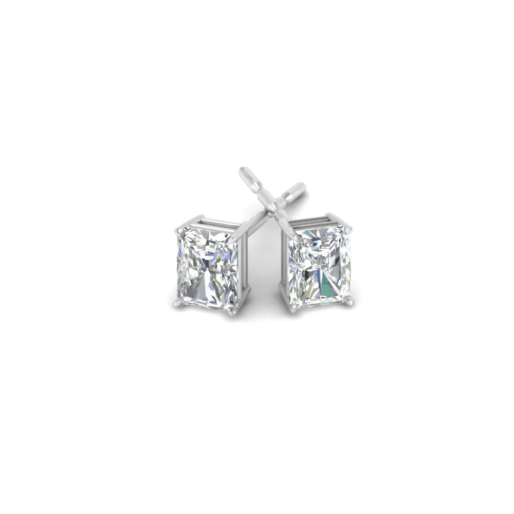 1/2 To 4 Carat Radiant Cut Lab Created Diamond Women Stud Earring 14K Gold