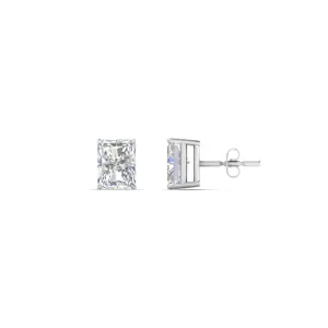 1/2 To 4 Carat Radiant Cut Lab Created Diamond Women Stud Earring 14K Gold