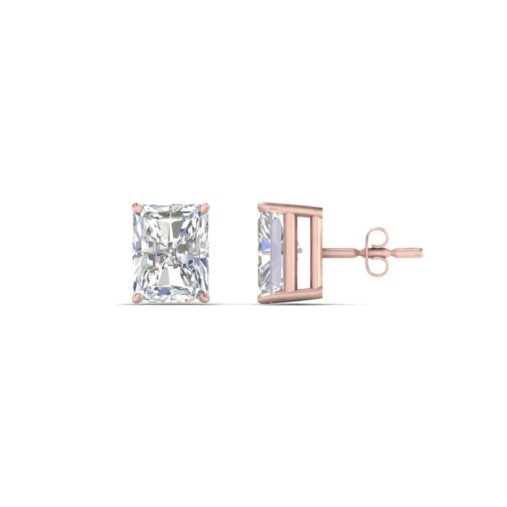 1/2 To 4 Carat Radiant Cut Lab Created Diamond Women Stud Earring 14K Gold