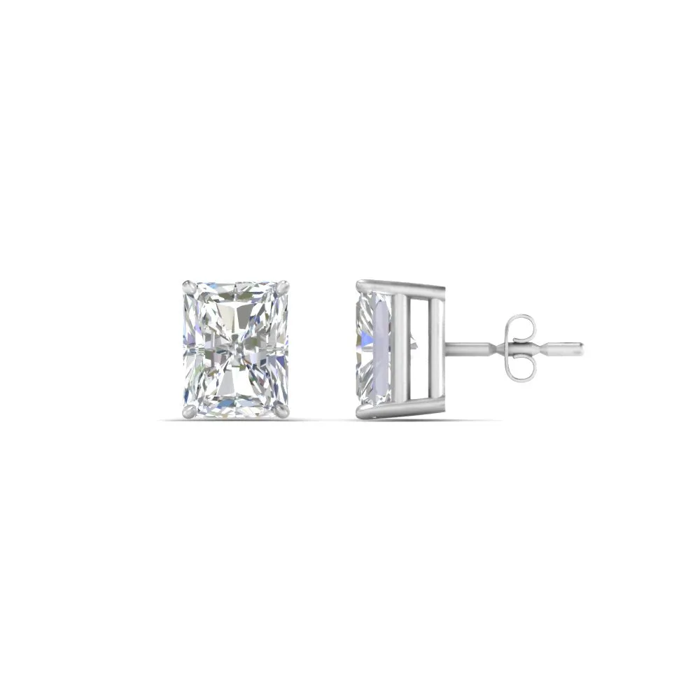 1/2 To 4 Carat Radiant Cut Lab Created Diamond Women Stud Earring 14K Gold