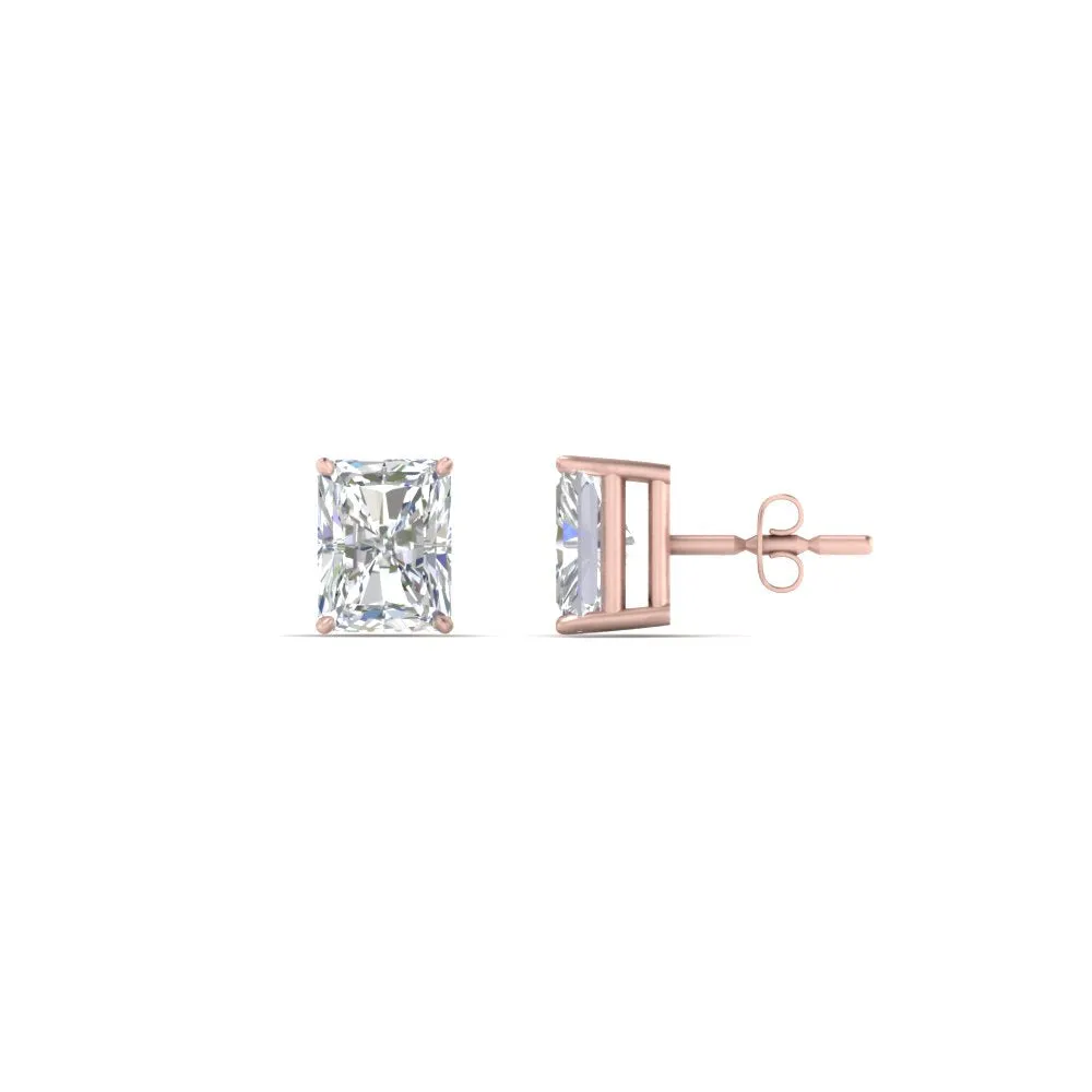 1/2 To 4 Carat Radiant Cut Lab Created Diamond Women Stud Earring 14K Gold