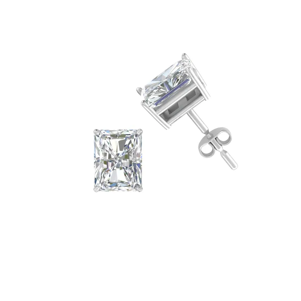 1/2 To 4 Carat Radiant Cut Lab Created Diamond Women Stud Earring 14K Gold