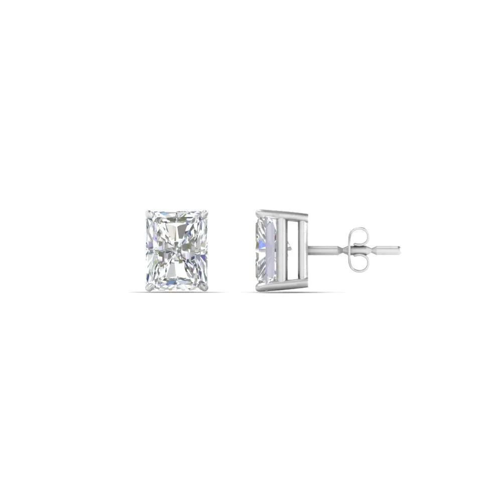 1/2 To 4 Carat Radiant Cut Lab Created Diamond Women Stud Earring 14K Gold