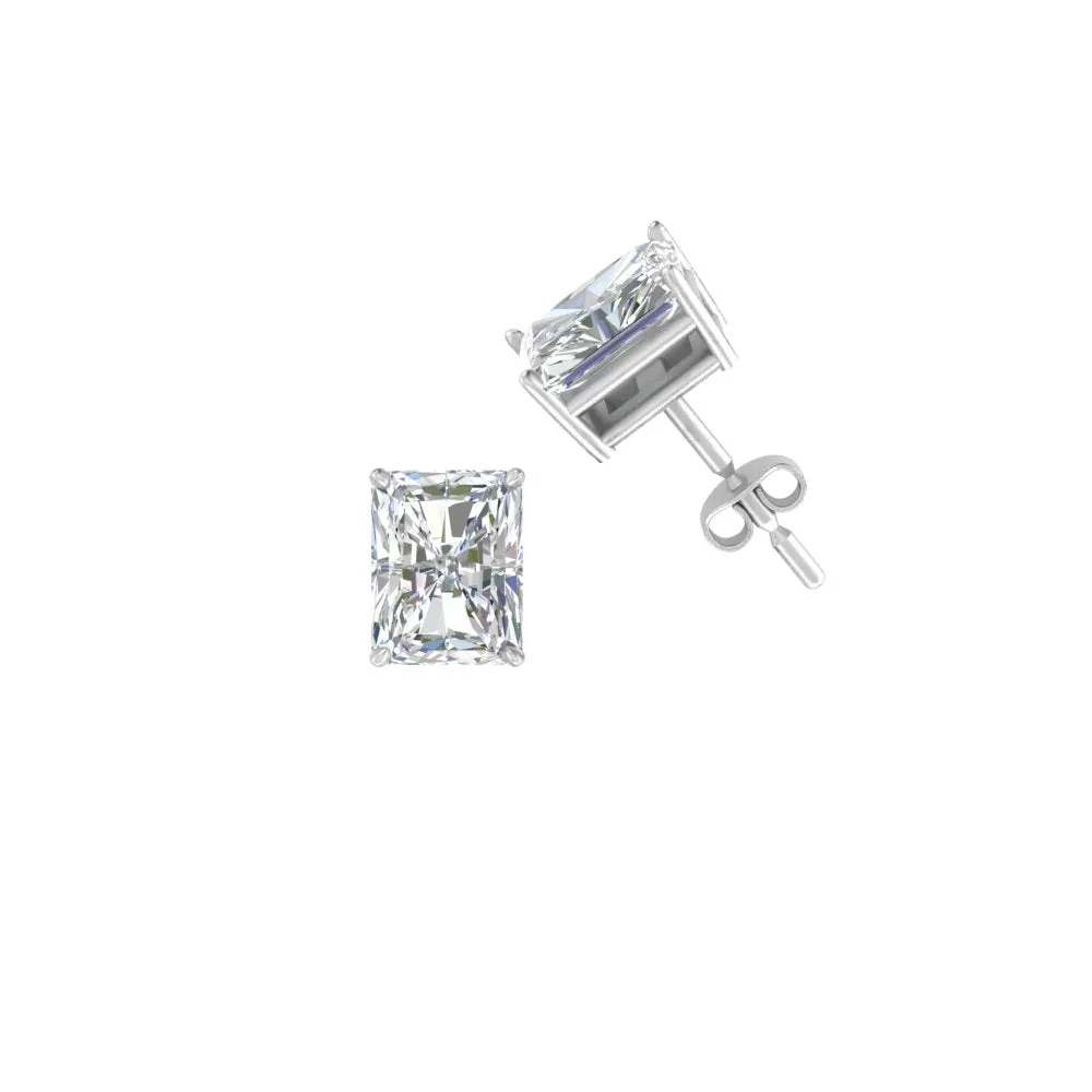 1/2 To 4 Carat Radiant Cut Lab Created Diamond Women Stud Earring 14K Gold