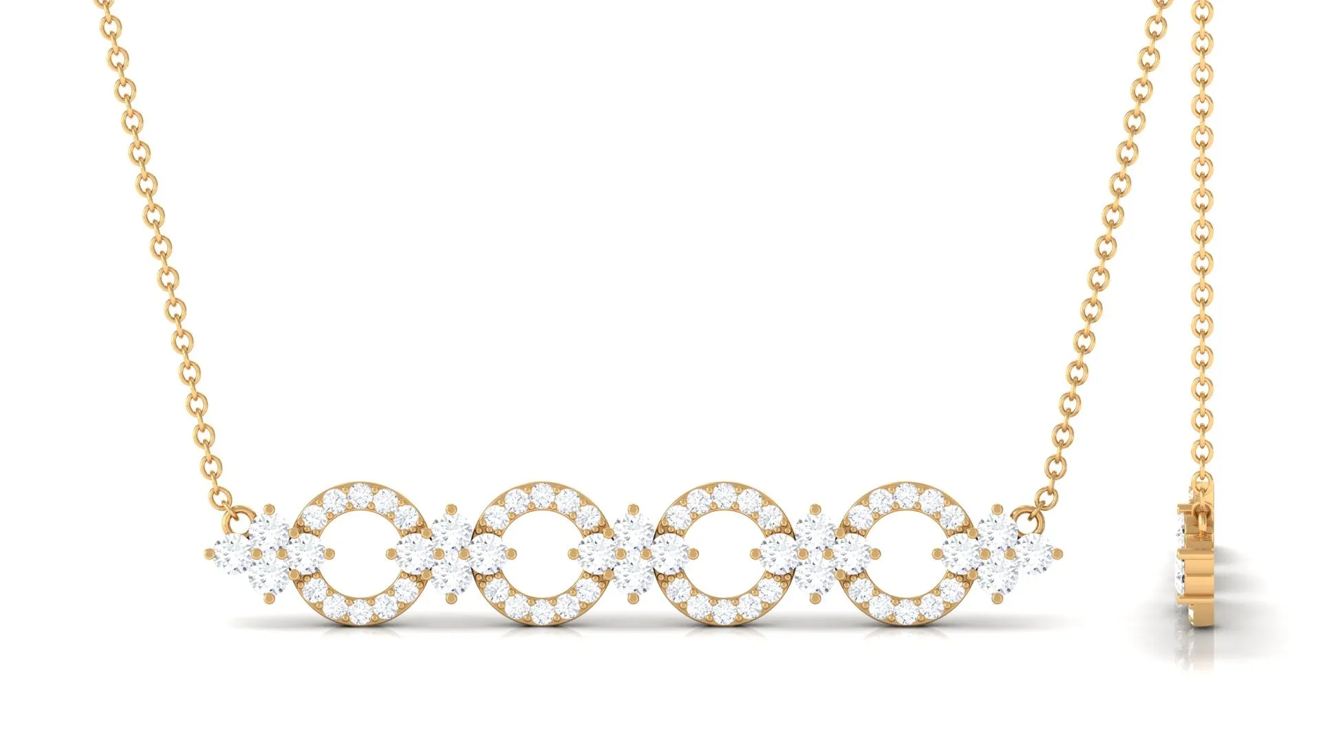 1.25 CT Cubic Zirconia Bridal Bar Necklace in Gold