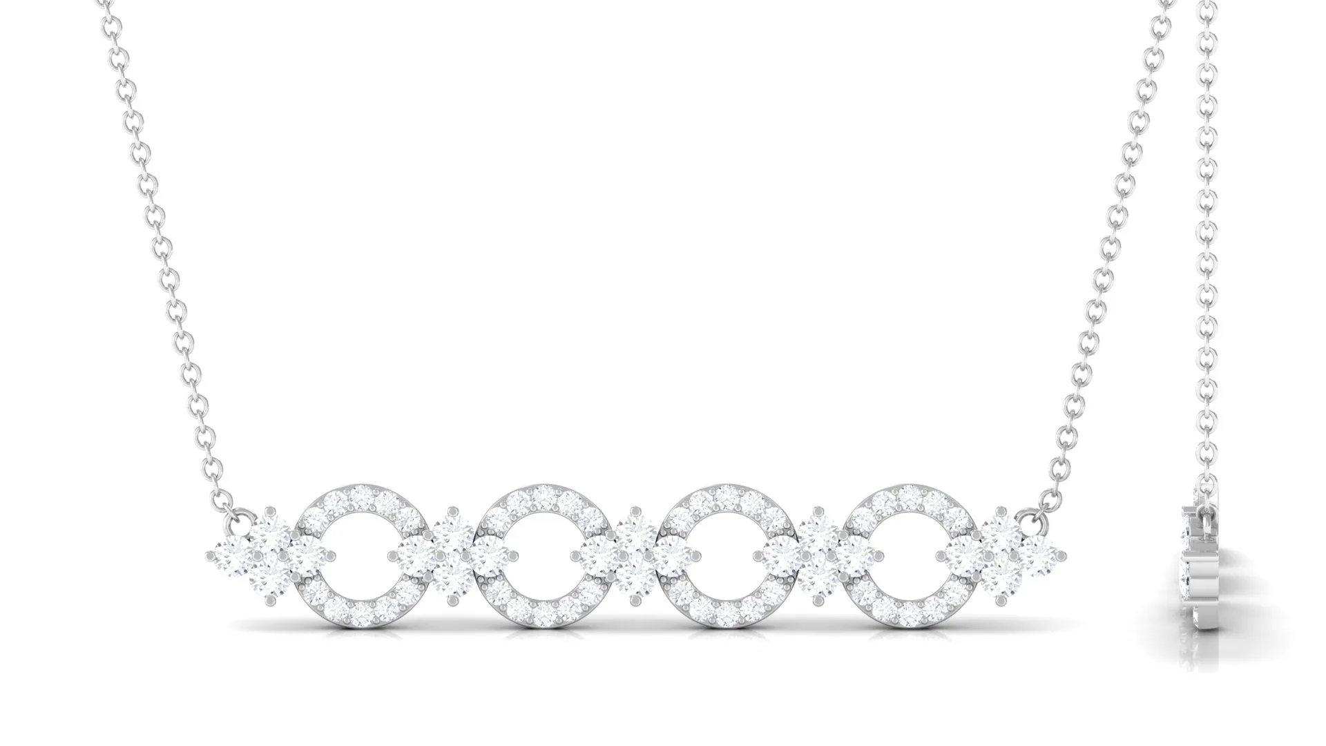 1.25 CT Cubic Zirconia Bridal Bar Necklace in Gold
