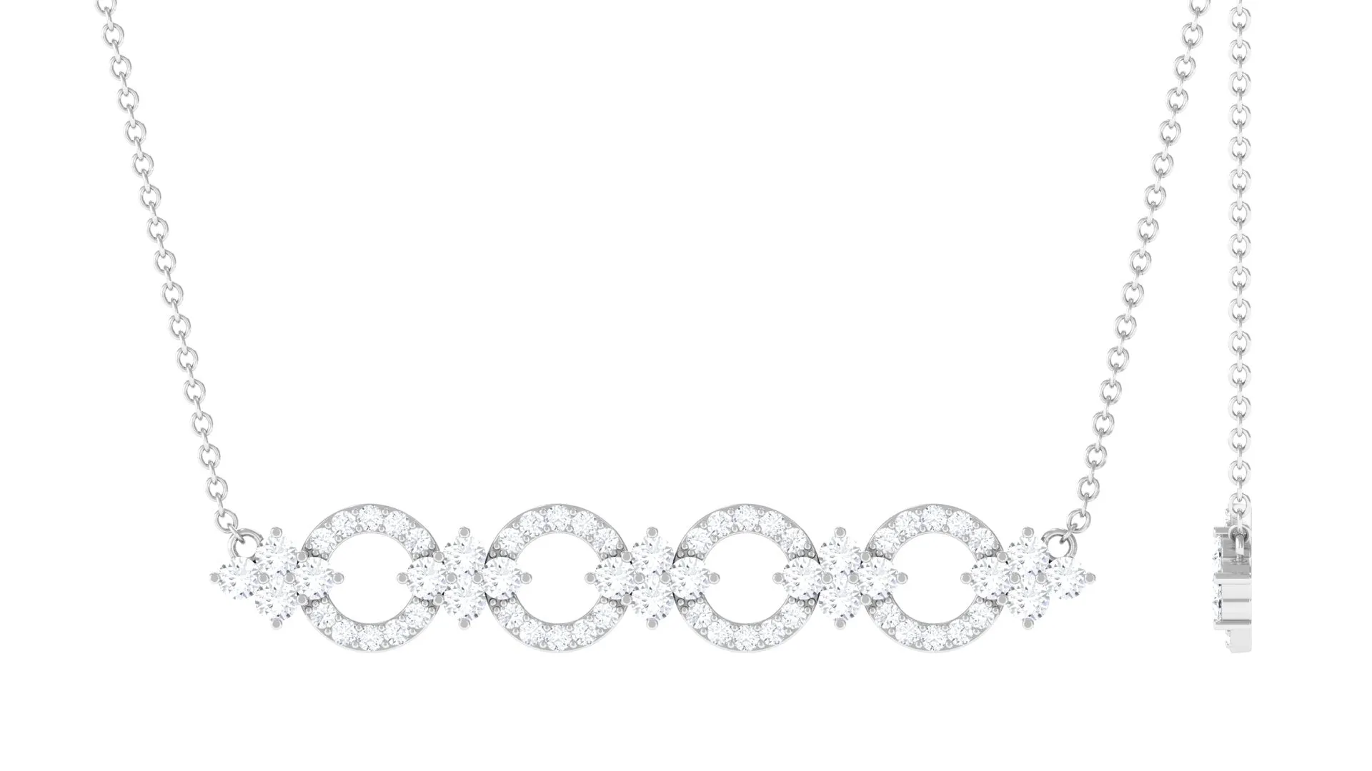 1.25 CT Cubic Zirconia Bridal Bar Necklace in Gold
