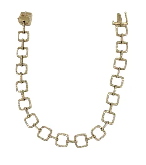 1.39 Carat Diamond Square Link Bracelet