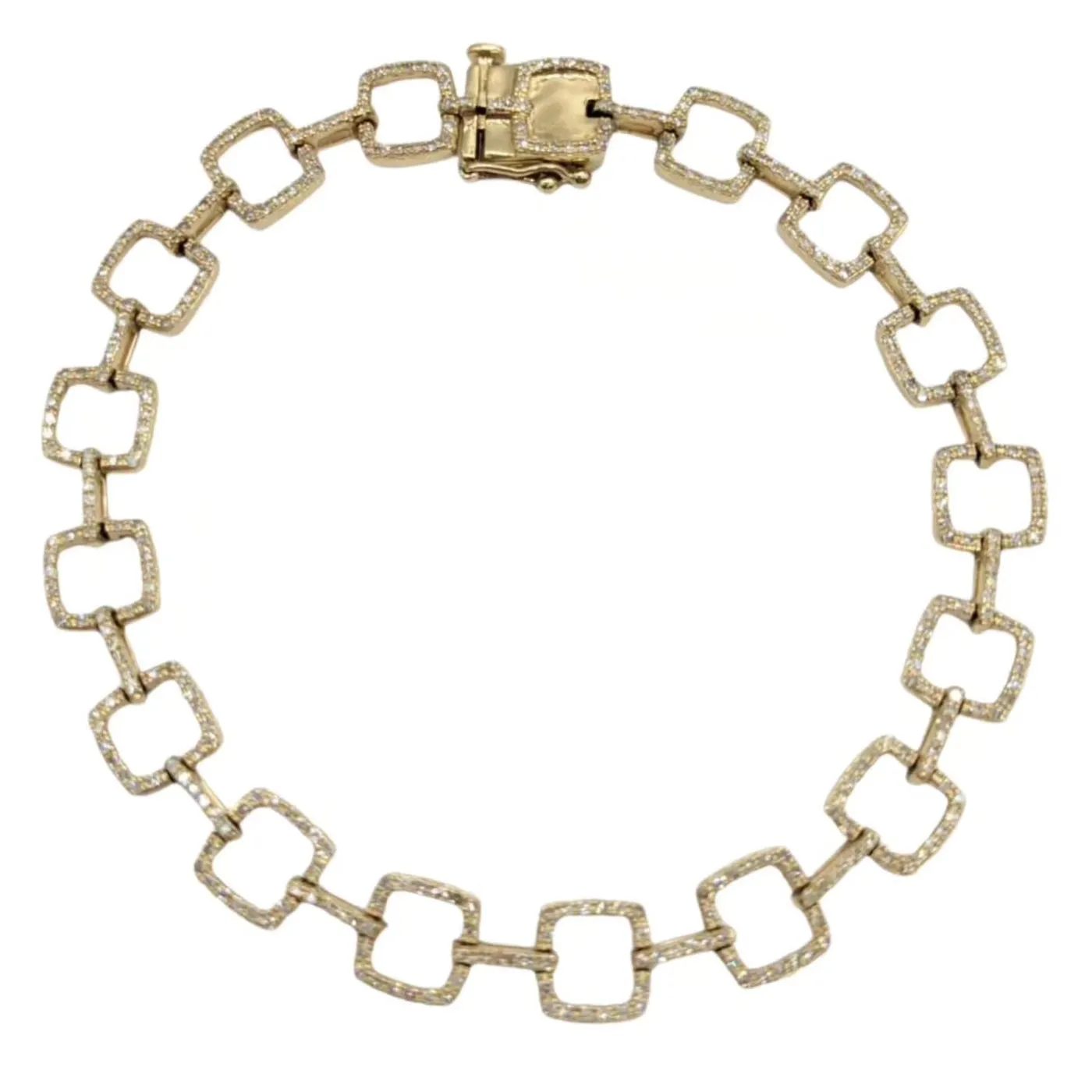 1.39 Carat Diamond Square Link Bracelet