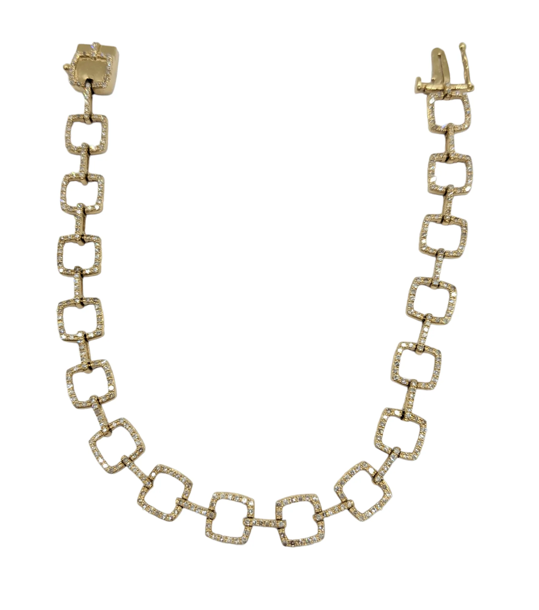 1.39 Carat Diamond Square Link Bracelet