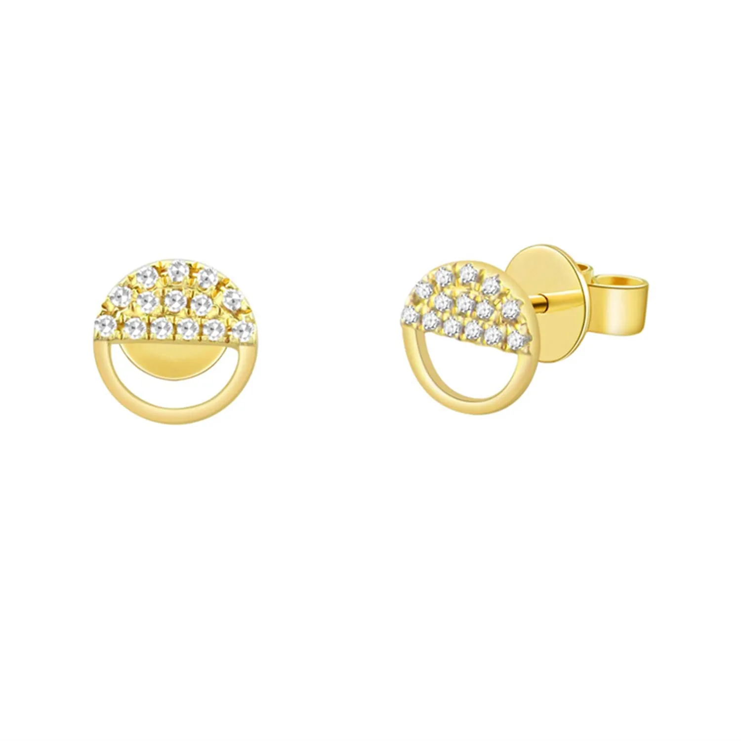 14K Gold & Diamond Stud Earrings - 0.07ct