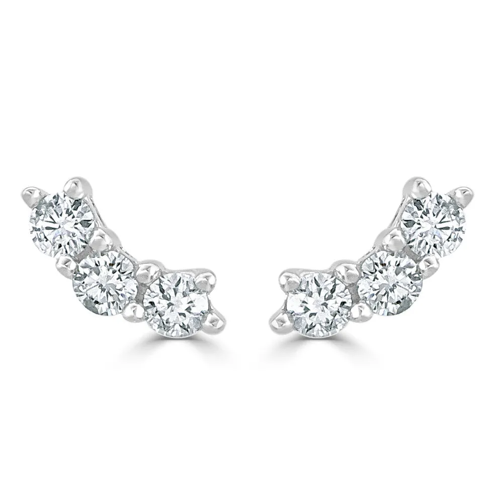 14k Gold & Diamond Stud Earrings - 0.12ct