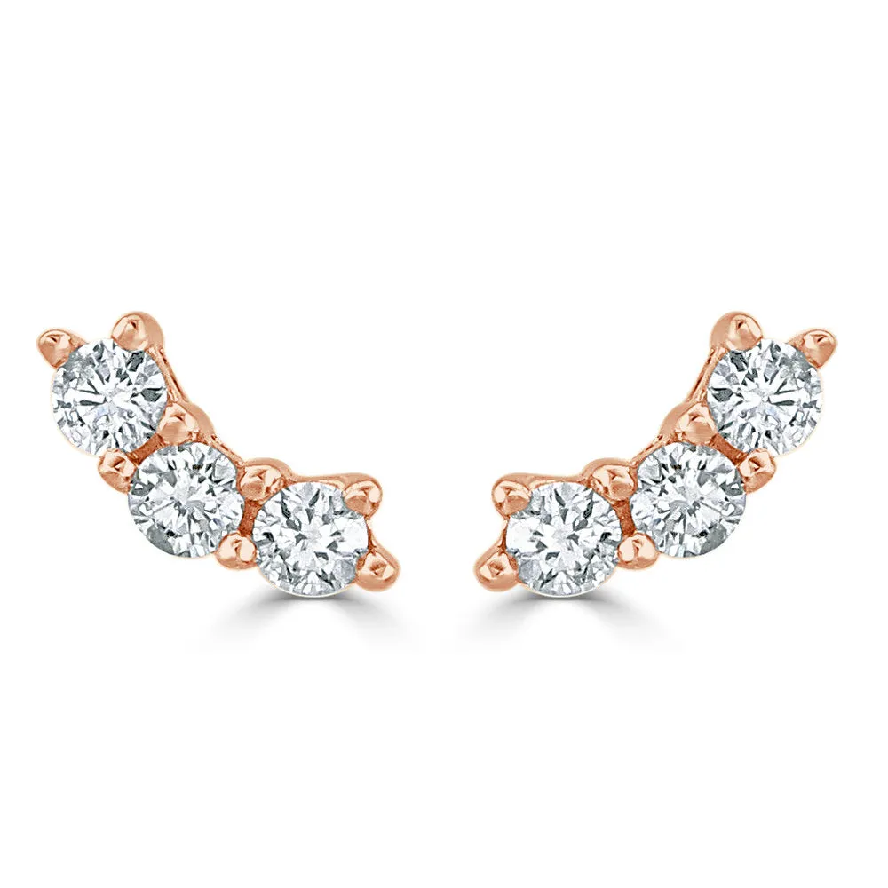 14k Gold & Diamond Stud Earrings - 0.12ct