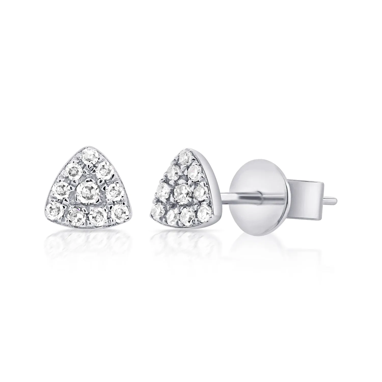 14k Gold & Diamond Triangle Stud Earrings - 0.07ct