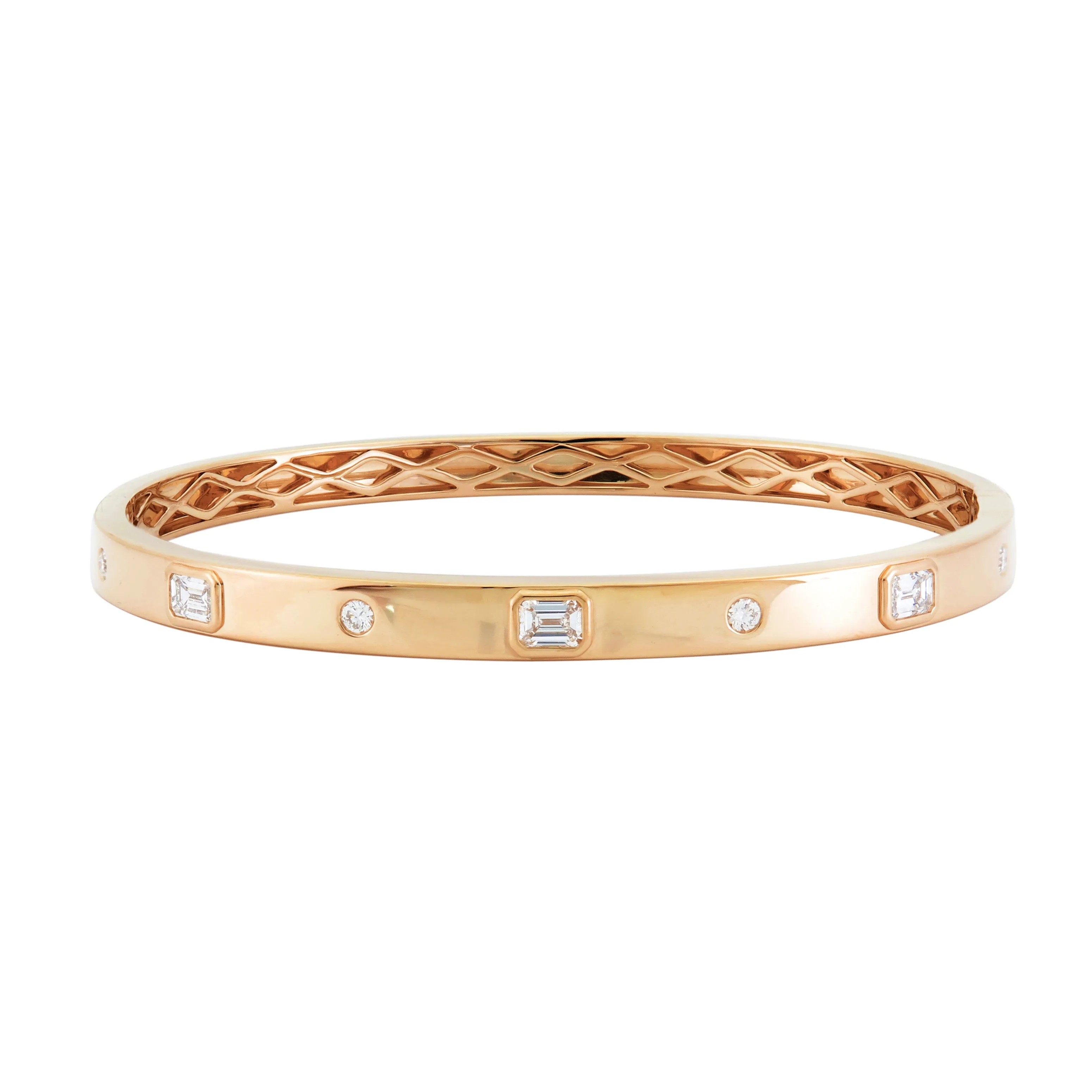 14k Gold & Fancy-Shape Diamond Bangle - 0.76ct