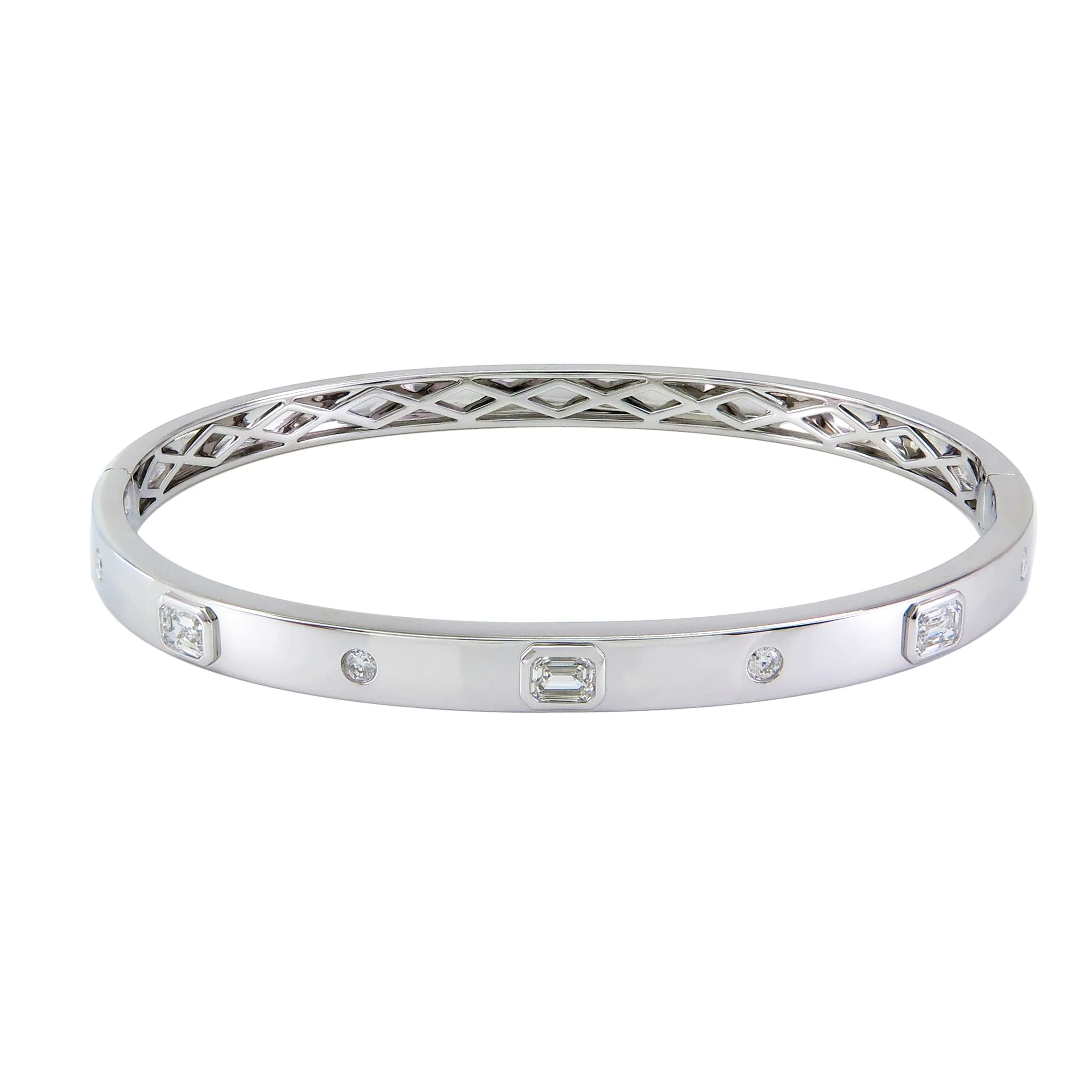 14k Gold & Fancy-Shape Diamond Bangle - 0.76ct