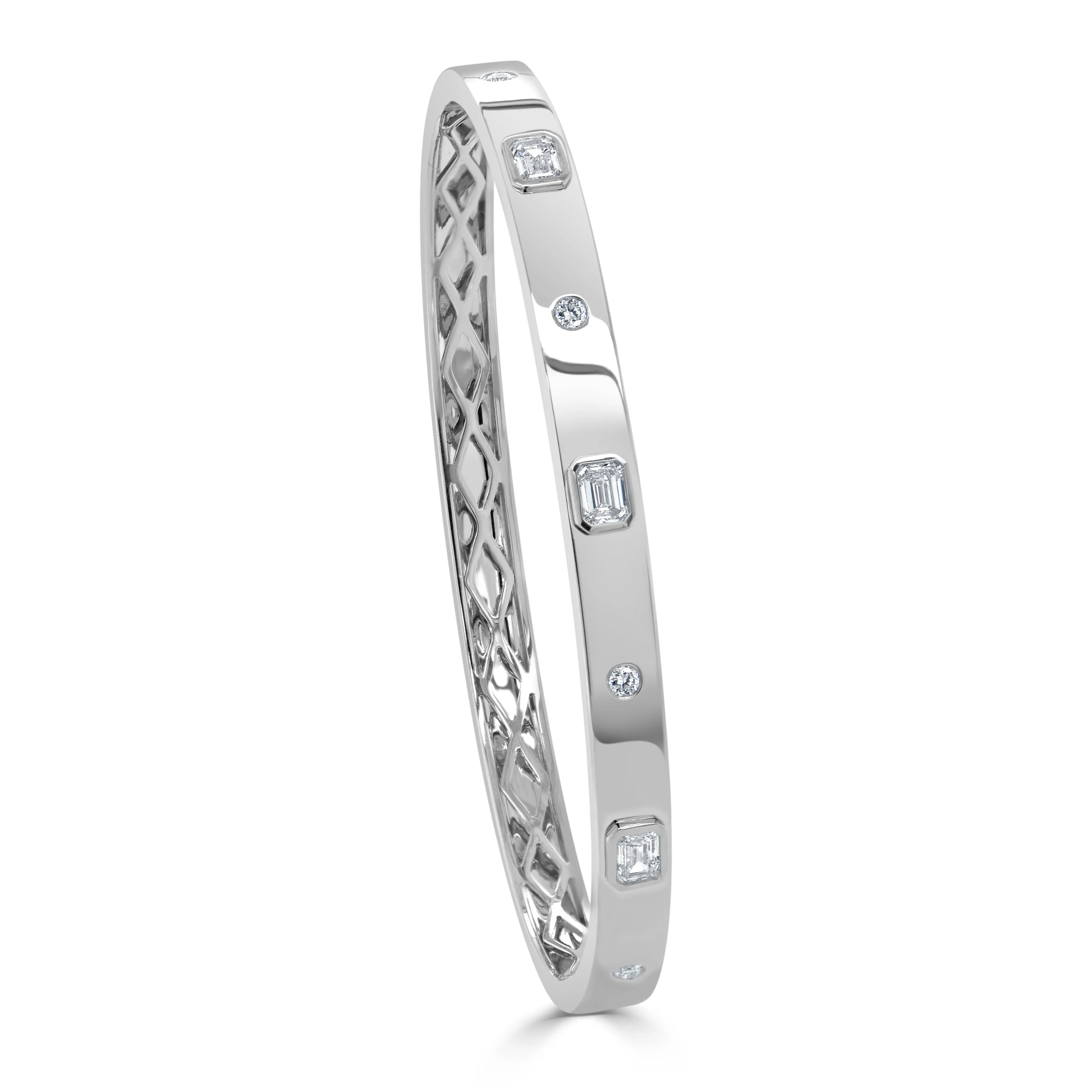 14k Gold & Fancy-Shape Diamond Bangle - 0.76ct