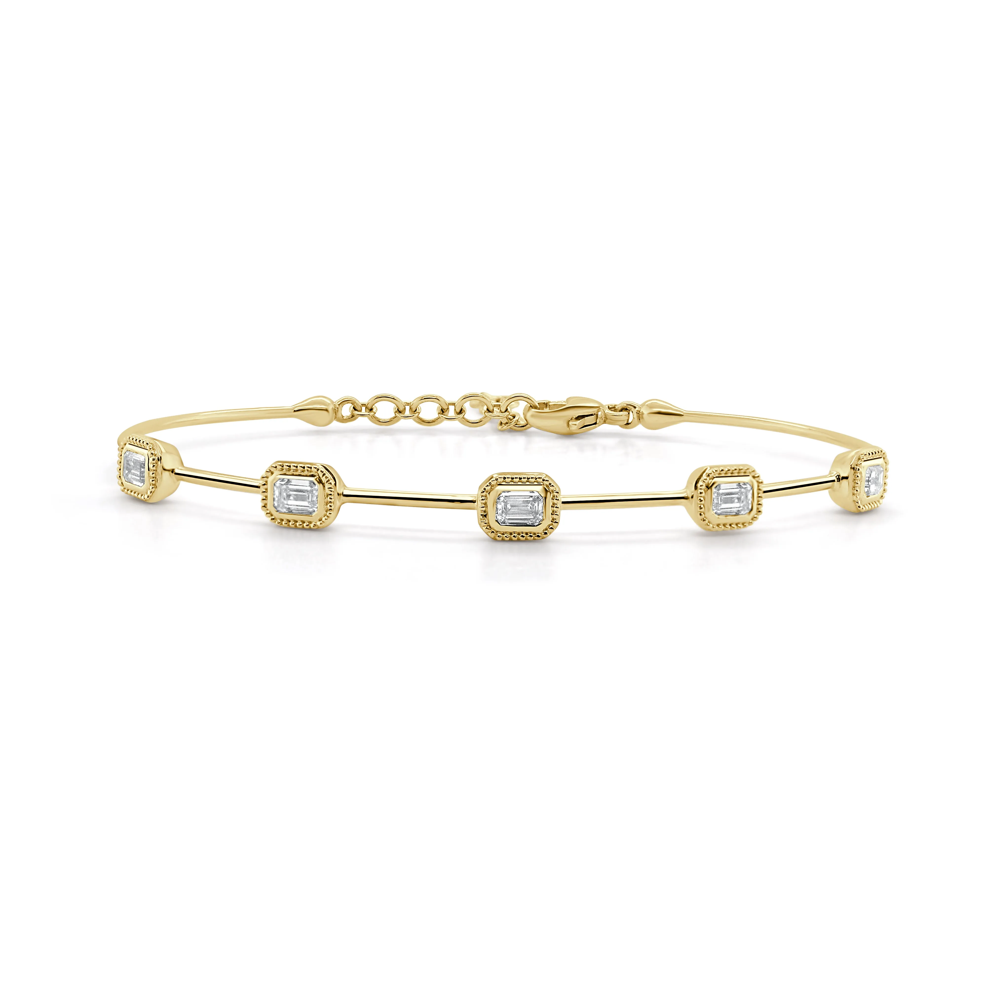 14K Gold Emerald Cut Diamond Bracelet - 0.53ct