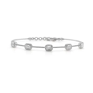 14K Gold Emerald Cut Diamond Bracelet - 0.53ct