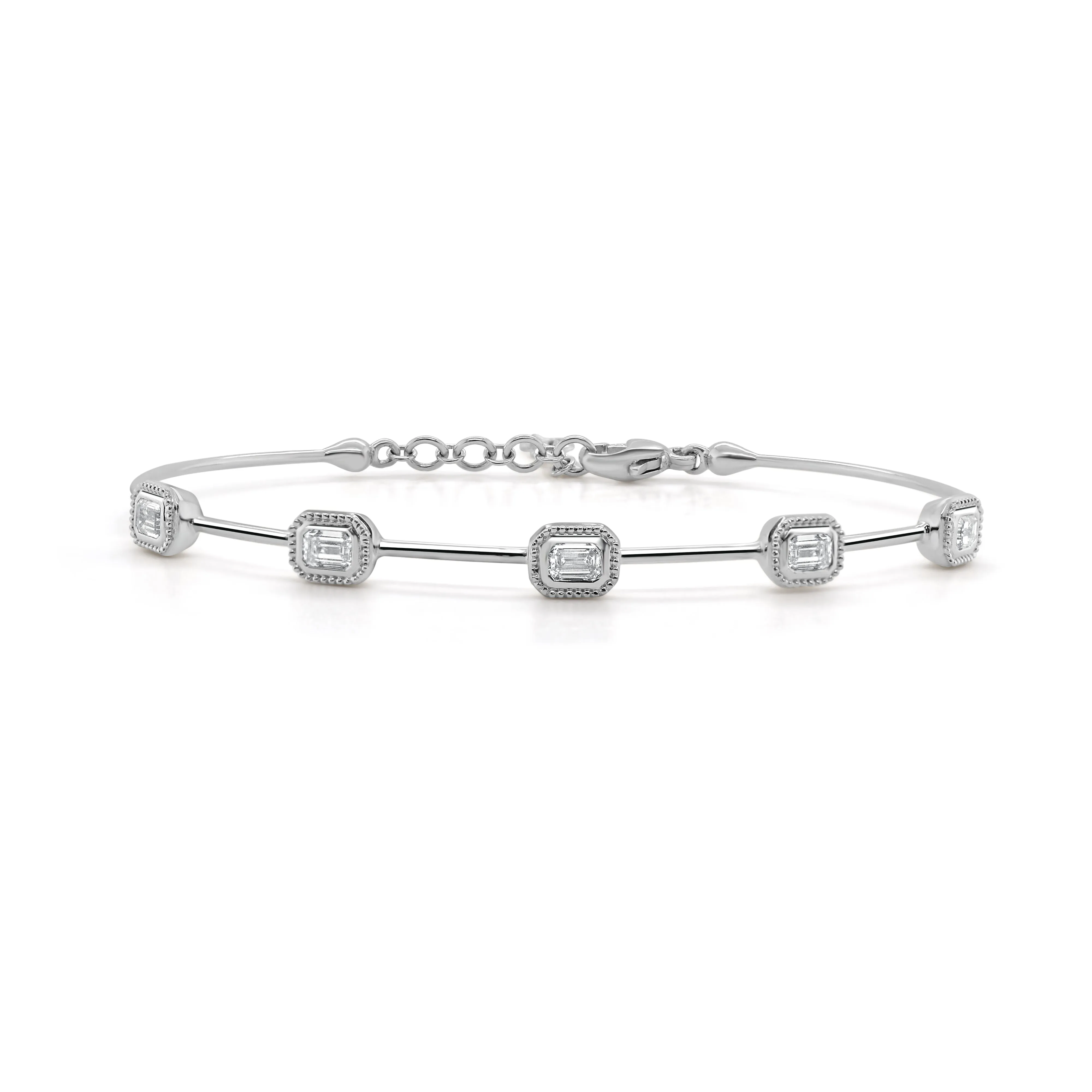 14K Gold Emerald Cut Diamond Bracelet - 0.53ct