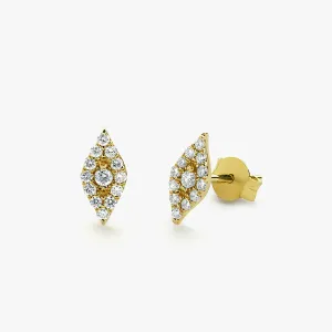 14K Gold Evil Eye Diamond Studs