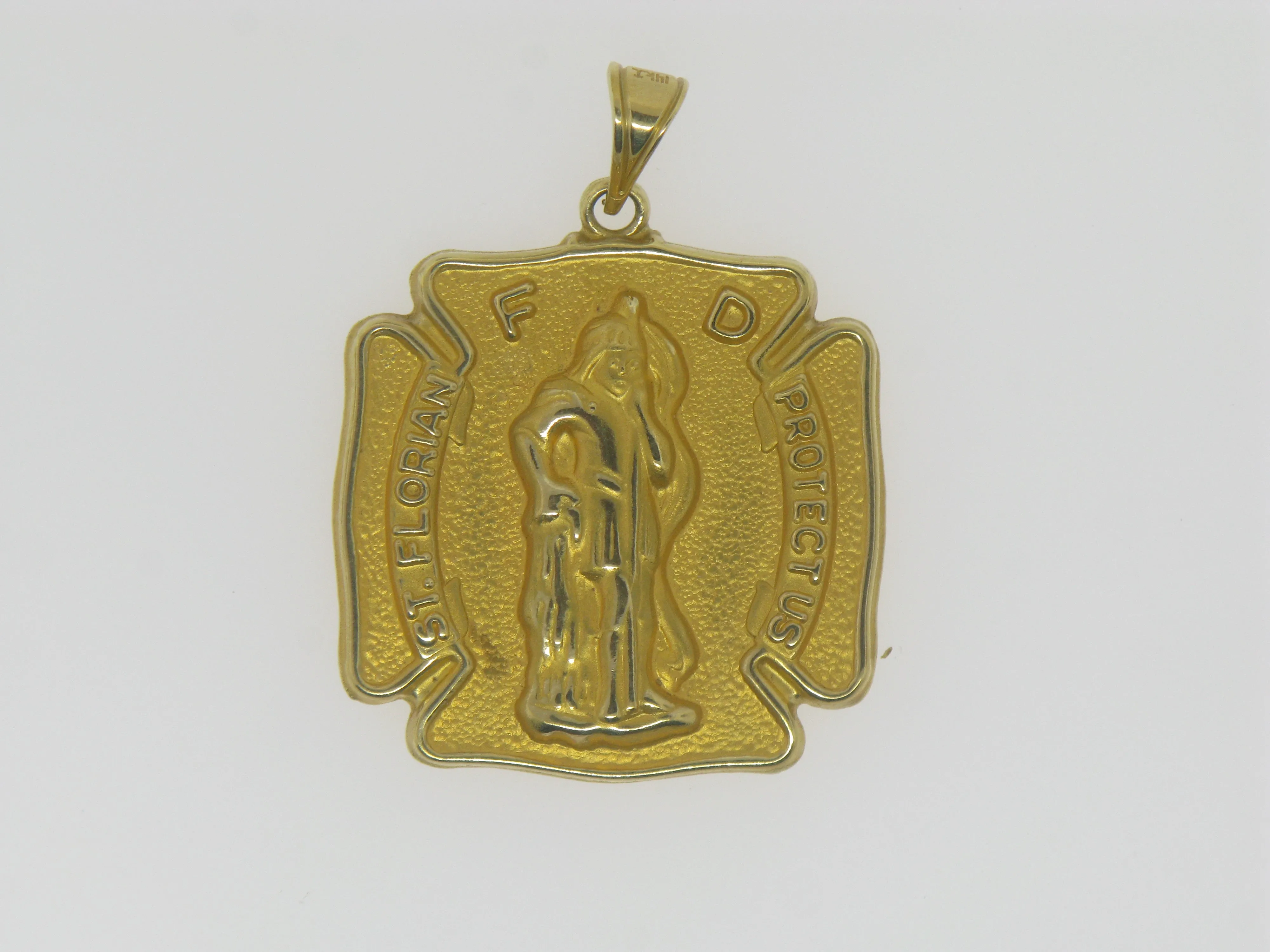 14K Yellow Gold Saint Florian Medal (Hollow)