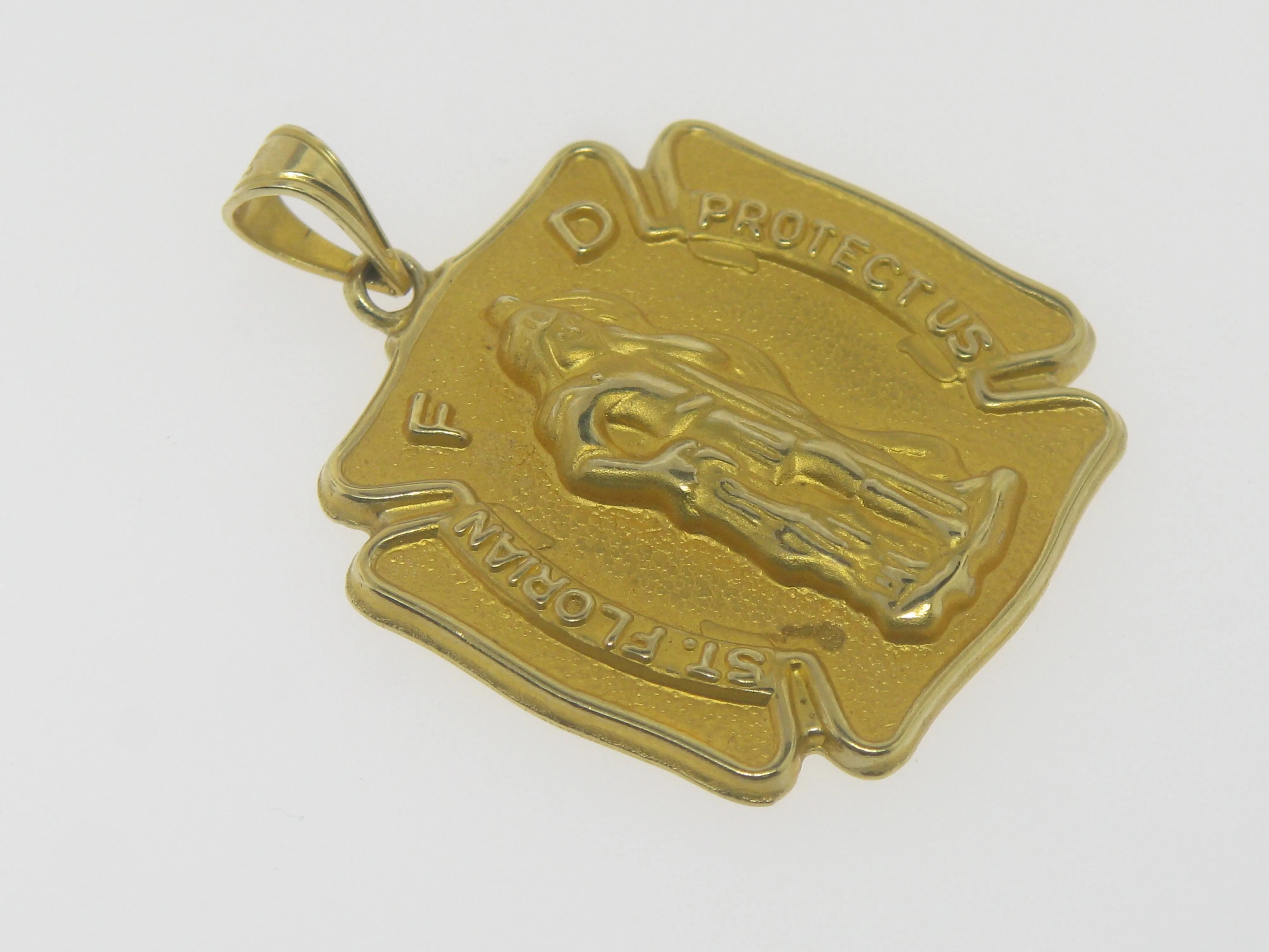 14K Yellow Gold Saint Florian Medal (Hollow)