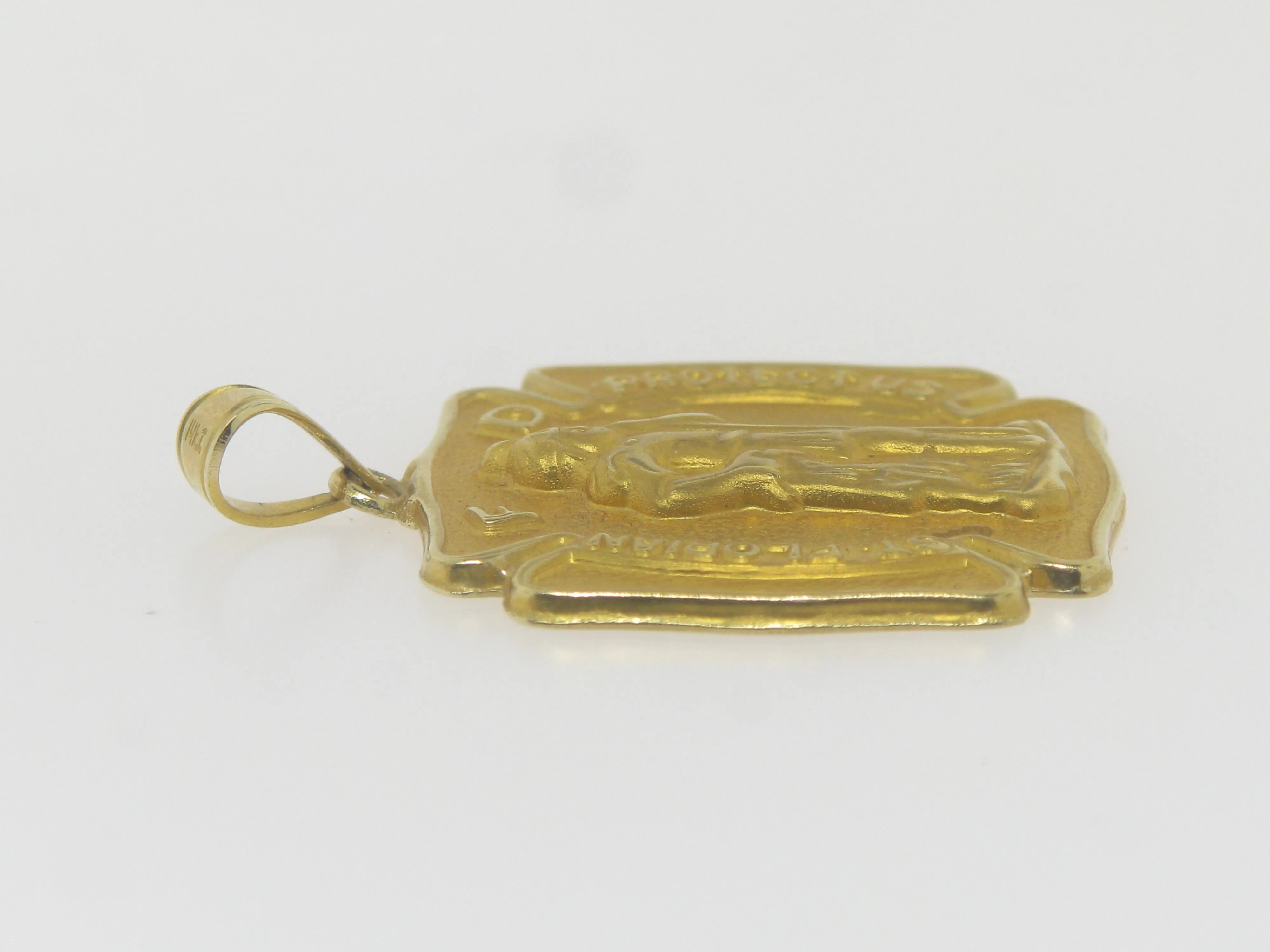 14K Yellow Gold Saint Florian Medal (Hollow)