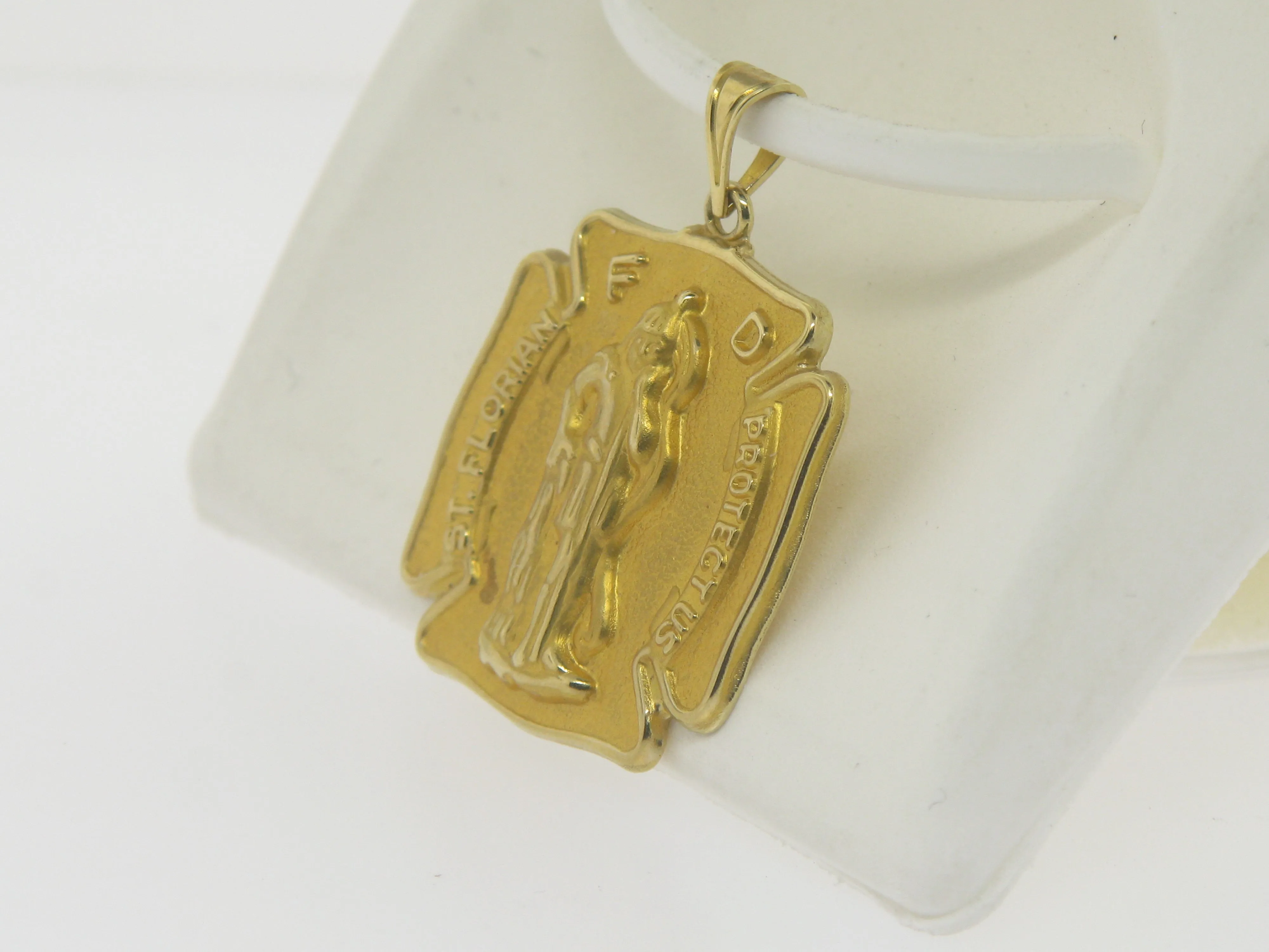 14K Yellow Gold Saint Florian Medal (Hollow)