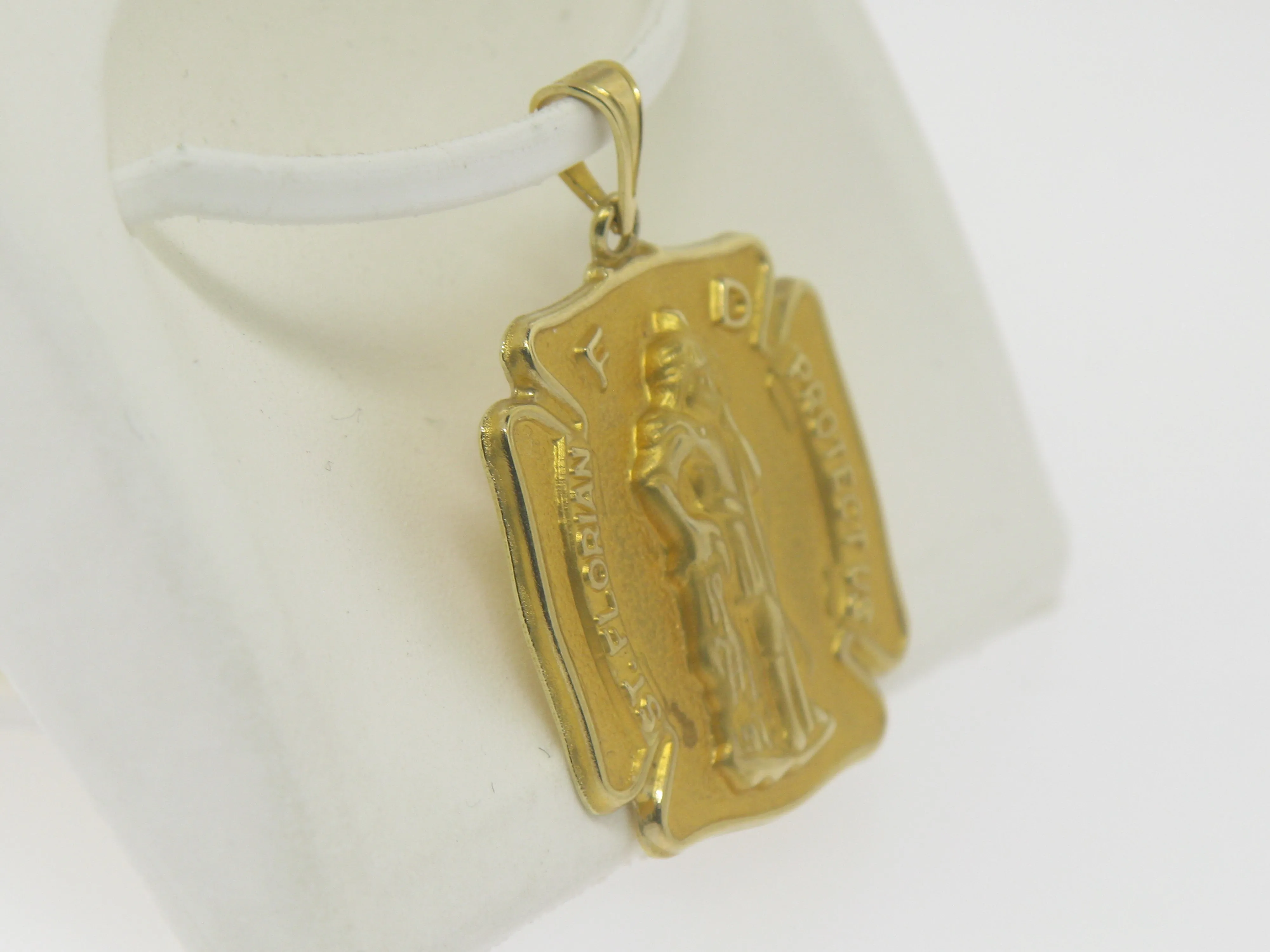 14K Yellow Gold Saint Florian Medal (Hollow)
