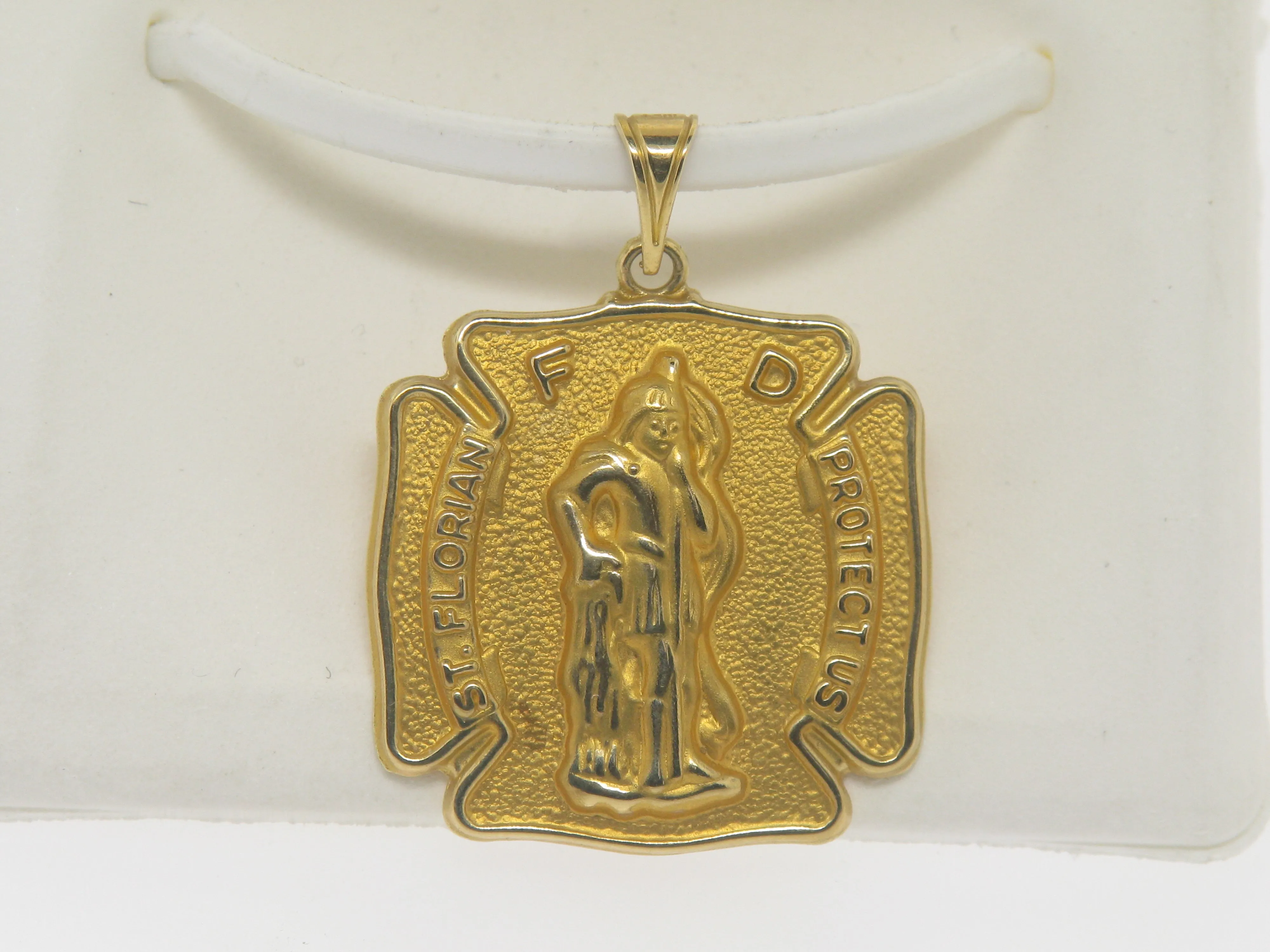 14K Yellow Gold Saint Florian Medal (Hollow)