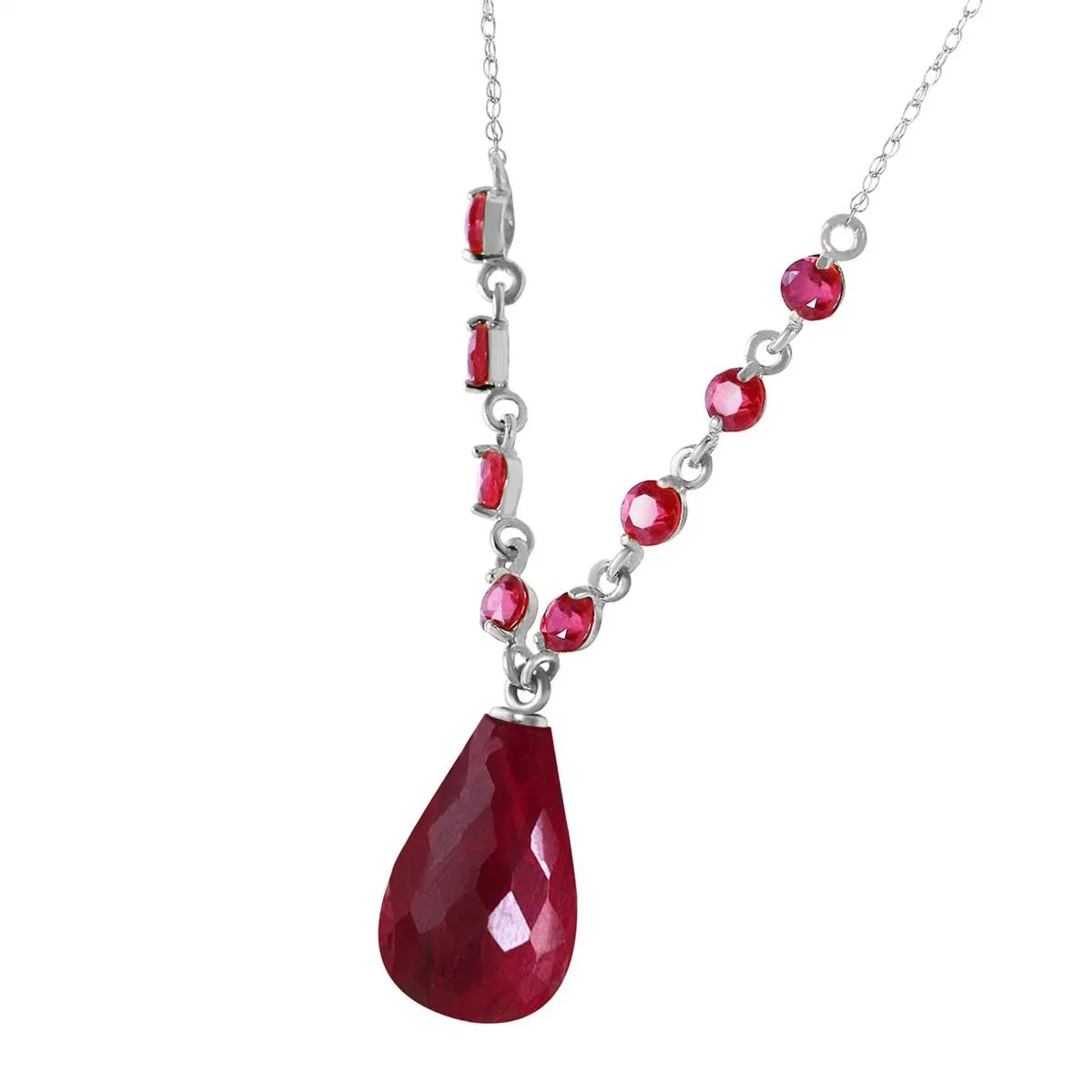 15.8 Carat 14K Solid White Gold Deams Of Flesh Ruby Necklace