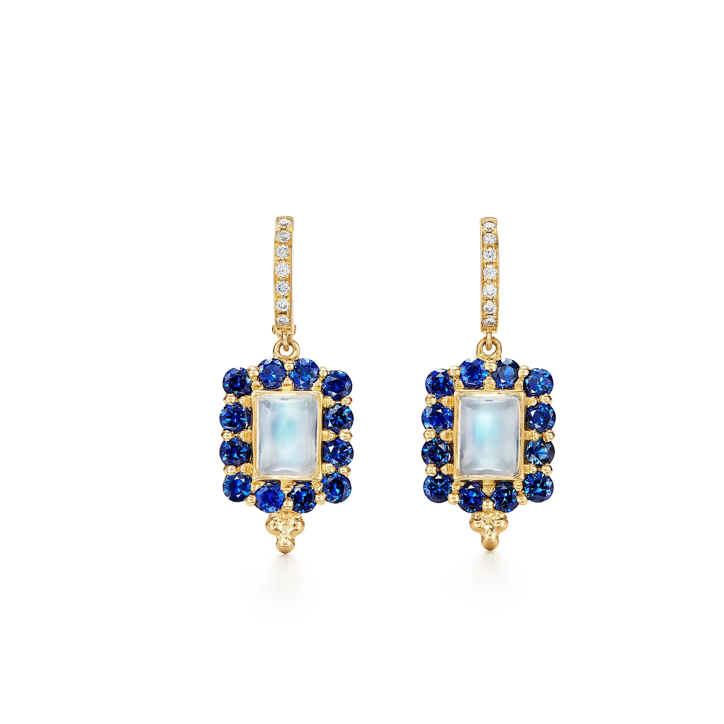 18K Blue Moonstone Color Theory Earrings