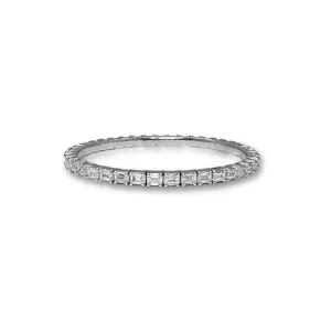 18K Gold Stretch Emerald Cut Diamond Tennis Bracelet, 8.0 Carats, Lab Grown