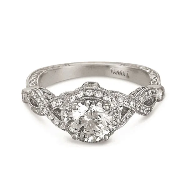 18K White Gold Diamond Engagement Ring
