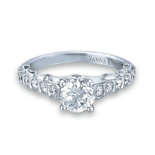 18K White Gold Diamond Engagement Ring