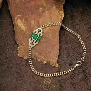 18K White Gold Emerald Diamond Bracelet (Accept Pre-order)
