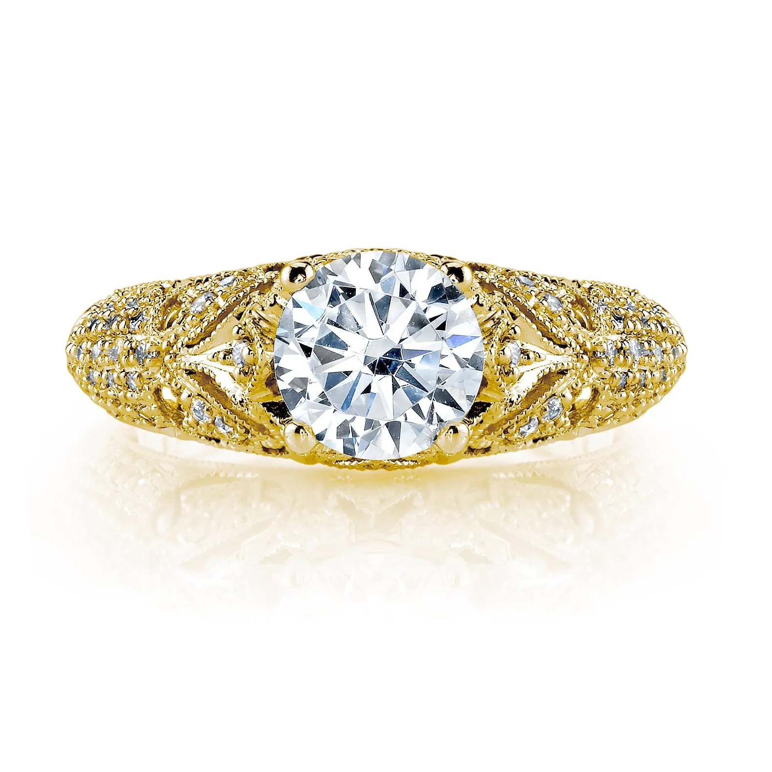 18K YELLOW GOLD DIAMOND ENGAGEMENT RING