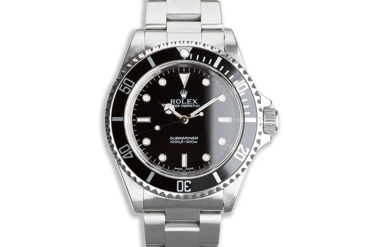 2001 Rolex Submariner 14060M with Box & Papers
