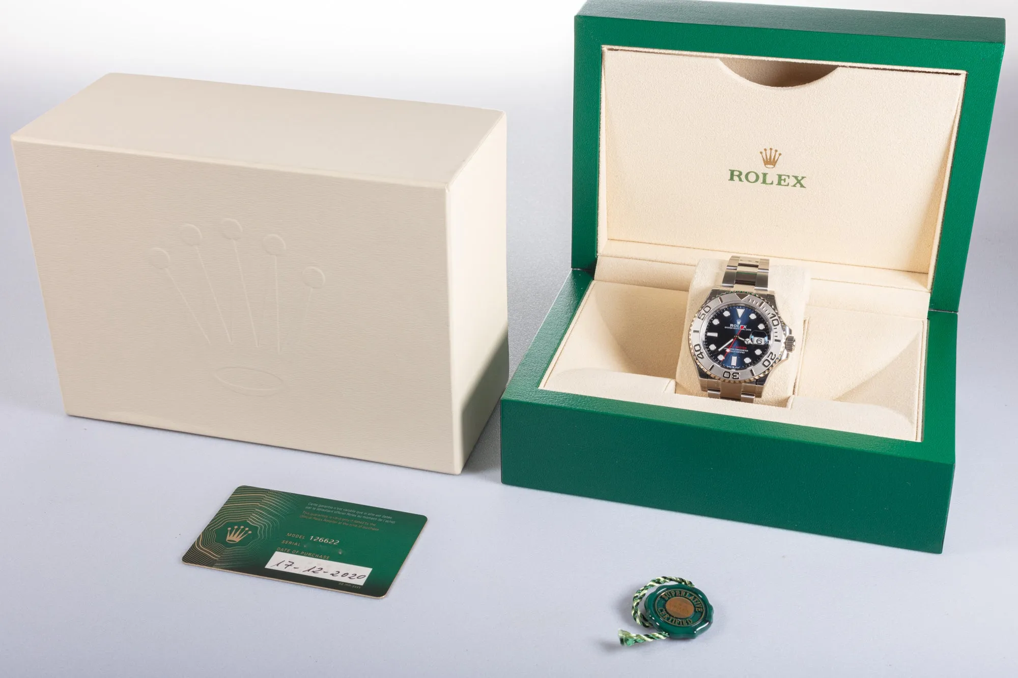 2020 Unworn Rolex Yacht-Master 126622 Blue Dial Full Stickers with Box & Card