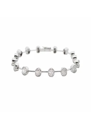 3.25ct Diamond 18K Gold Oval Link Tennis Bracelet