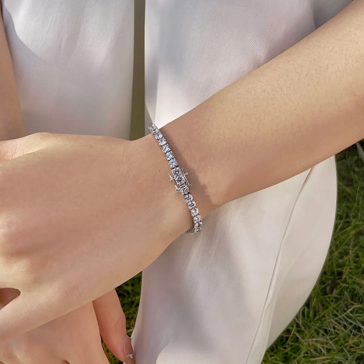 4mm Clear CZ Tennis Bracelet