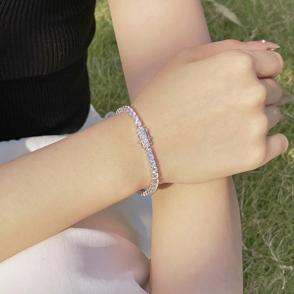 4mm Clear CZ Tennis Bracelet