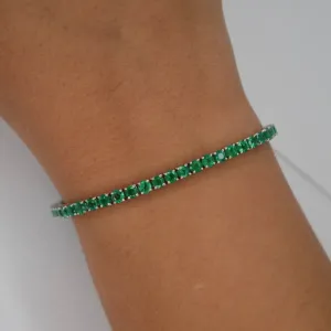 5.50ct Emerald 18K Gold Tennis Bracelet