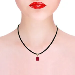 7.51 Carat 14K Solid Yellow Gold Solitude Ruby Diamond Necklace